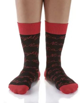 "Nice & Naughty" Women's Novelty Crew Socks by Yo Sox