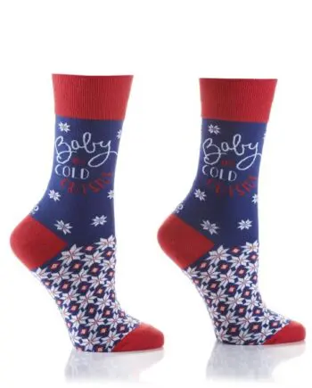 "The Icy Blues" Baby It's Cold Outside Women's Novelty Crew Socks by Yo Sox