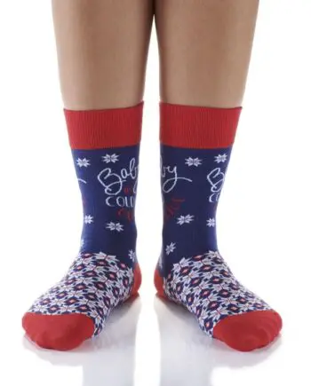 "The Icy Blues" Baby It's Cold Outside Women's Novelty Crew Socks by Yo Sox