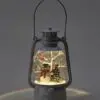 8.25" LED Lantern with Snowman and Cardinal