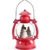 8" LED Red Water Lantern with Snowman