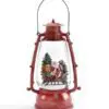 10.8" LED Red Water Lantern with Santa