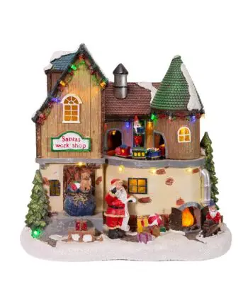 9.5" LED Musical Santa's Workshop