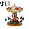 8" LED Musical Christmas Carousel with Swings