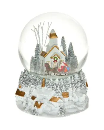 100mm Church Wind Up Musical Water Globe