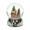 120mm Silver Santa & Sleigh Wind Up Musical Water Globe