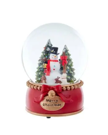 120mm Musical Snowman with Trees Water Globe