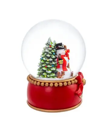 120mm Musical Snowman with Trees Water Globe