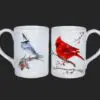 14 Ounces White Mugs with Blue Jay & Cardinal Designs