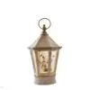 9" LED Hex Shaped Musical Water Lantern with Snowman Scene Front View