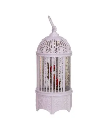 10.25" LED Bird Cage Water Lantern with Swirling Motion