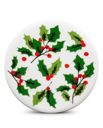 4" Allover Holly Coaster - Box Set of 4