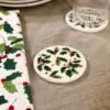 4" Allover Holly Coaster - Box Set of 4