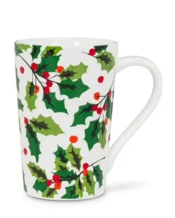 4.5" Allover Holly Tall Mug - Box Set 4