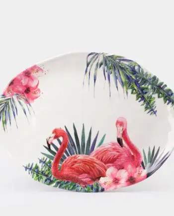 17.5" x 13"Oval Flamingo Melamine Platter