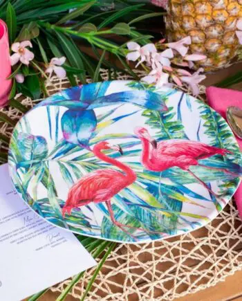 10.5" Flamingo Dinner Plate by Monarque