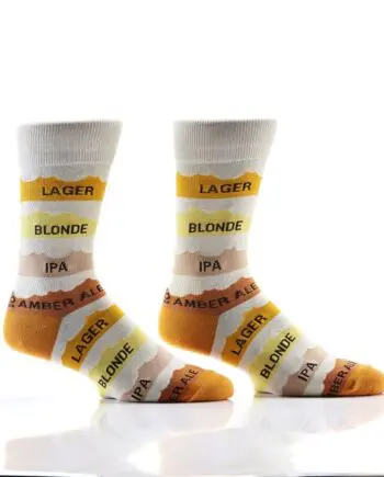 "Know Your Beers" Men's Novelty Crew Socks by Yo Sox