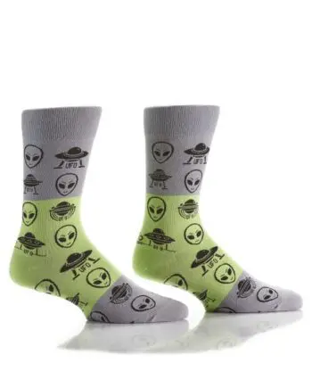 "Aliens" Men's Novelty Crew Socks by Yo Sox