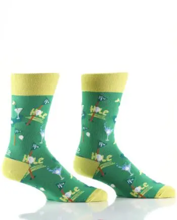 "19th Hole Golf" Men's Novelty Crew Socks by Yo Sox