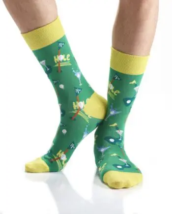 "19th Hole Golf" Men's Novelty Crew Socks by Yo Sox