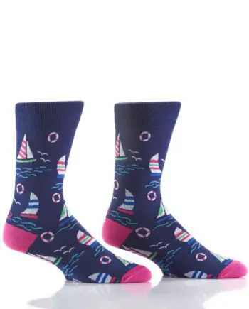 "Sail Away" Men's Novelty Crew Socks by Yo Sox