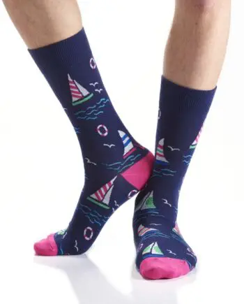 "Sail Away" Men's Novelty Crew Socks by Yo Sox