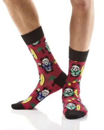 "Party Panda" Men's Novelty Crew Socks by Yo Sox