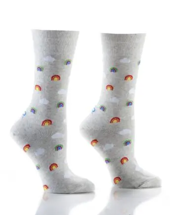 "Teeny Tiny Rainbow" Women's Novelty Crew Socks by Yo Sox