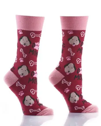 "Dog Mom" Women's Novelty Crew Socks by Yo Sox