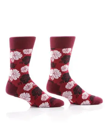 "Hawaii Floral" Men's Novelty Crew Socks by Yo Sox