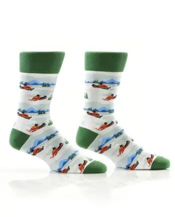 "Snow Trails" Men's Novelty Crew Socks by Yo Sox