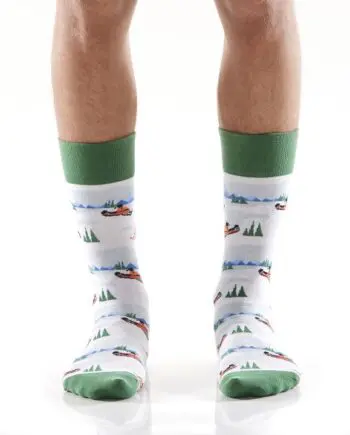 "Snow Trails" Men's Novelty Crew Socks by Yo Sox