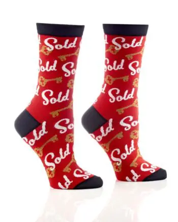 "Real Estate Agent" Women's Novelty Crew Socks by Yo Sox