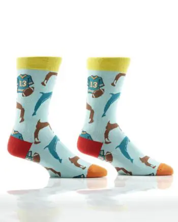 "Miami Adventure" Football Men's Novelty Crew Socks by Yo Sox