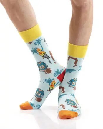 "Miami Adventure" Football Men's Novelty Crew Socks by Yo Sox