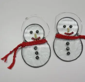 "Mini Snowman" Handmade Stained Glass Ornaments