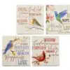 9.5" Square Bird Wall Plaques