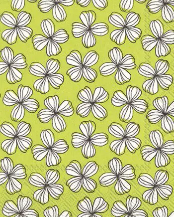 "Lime Green Graphic Flower" Luncheon Napkins