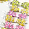 "Lime Green Graphic Flower" Luncheon Napkins