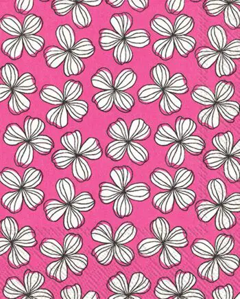 "Pink Graphic Flower" Luncheon Napkins