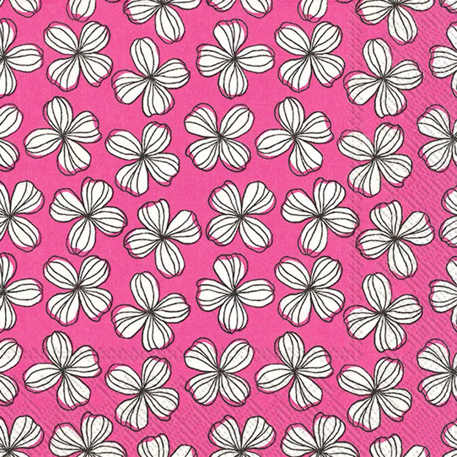 "Pink Graphic Flower" Luncheon Napkins