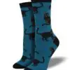 "Black Cat" Women's Bamboo Novelty Crew Socks by Socksmith