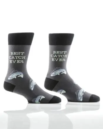 "Best Catch Ever" Men's Novelty Crew Socks by Yo Sox