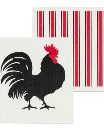 "Rooster & Stripe" Amazing Swedish Dishcloths Set of 2