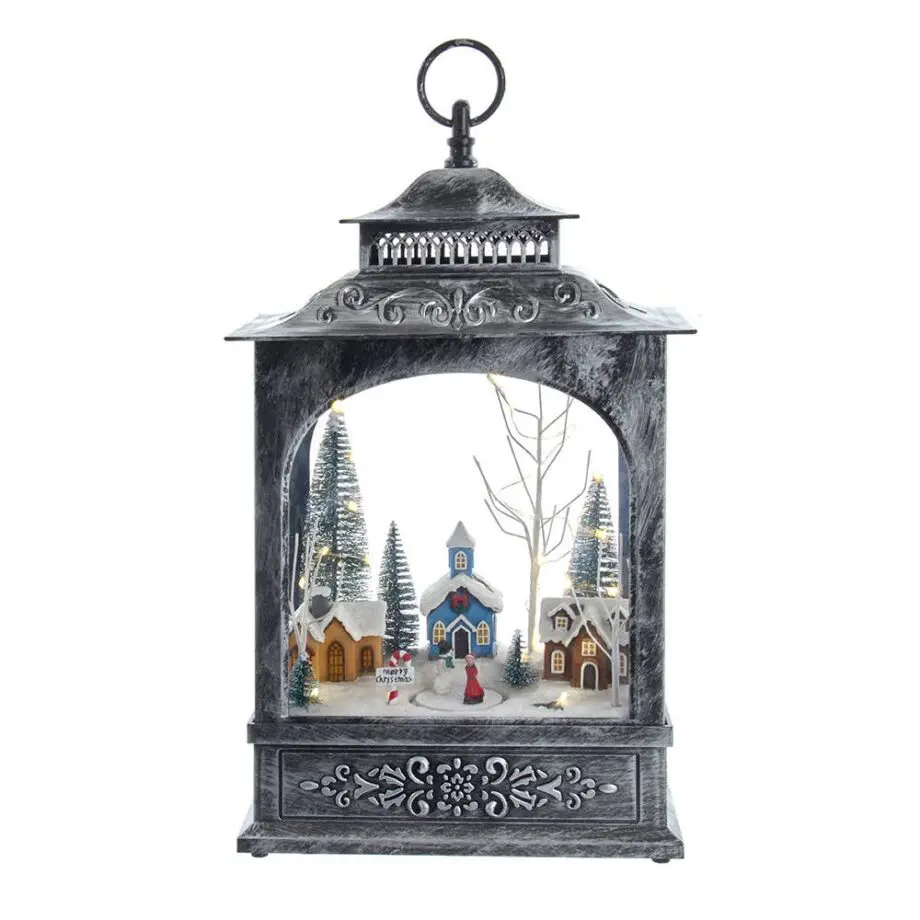 15" LED Musical Lantern with Christmas Village