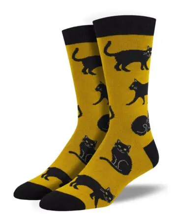 "Black Cat" Bamboo Women's Novelty Crew Socks by Socksmith