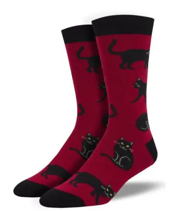 "Black Cat" Bamboo Women's Novelty Crew Socks by Socksmith