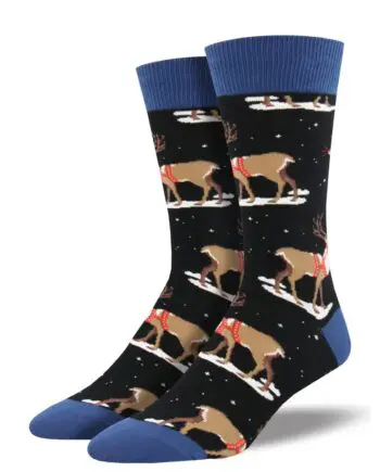 "Winter Reindeer" Men's Novelty Crew Socks by Socksmith