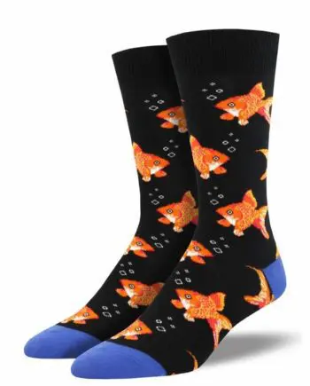 "Sofishticated" Goldfish Men's Novelty Crew Socks by Socksmith