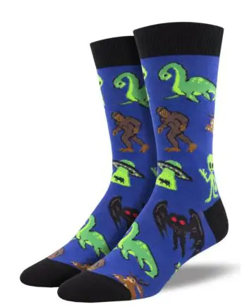 "Cryptids" Men's Novelty Crew Socks by Socksmith